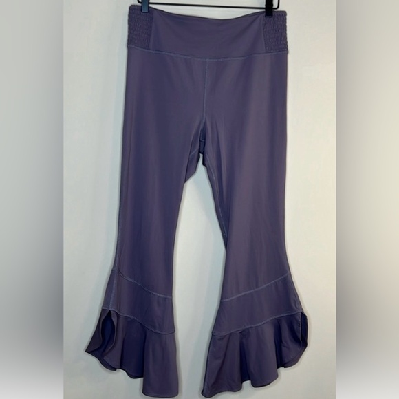 FP Movement by Free People Pants - Free People Movement Starlight Ruffle Smocked Flare Crop Lavender Pants size XL